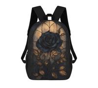 sinyumoney Gothic Rose Stained Glass Sacs À Dos Pour Enfants, Sac D'école Imprimé En 3D, Cartable Pour Enfants, Sac De Voyage, Sac À Dos Garçon Fille, Sac D'école Pour Enfants 17inch