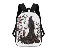 sinyumoney Gothic Rose Woman Sacs À Dos Scolaires Pour Enfants, Sac D'école Imprimé En 3D Pour Garçons, Élèves Du Primaire Et Du Collège 17inch