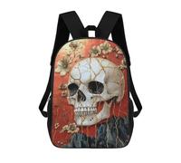 sinyumoney Gothic Skull Wall Art Decor-2 17inch Sacs À Dos Scolaires Imprimés En 3D - Sacs À Dos Tendance Pour Garçons Du Primaire Et Du Collège