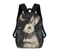 sinyumoney Gothic White Rabbit with Black Rose Sacs À Dos Pour Enfants, Cartables, Sacs À Dos Scolaires Imprimés En 3D, Sacs À Dos De Voyage Tendance Pour Enfants (primaire, Collège) 17inch