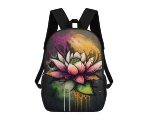 sinyumoney Graffiti Lotus Flower Sac À Dos Imprimé En 3D Pour Enfants, Sac D'école, Sac De Voyage Grande Capacité, Sac À Livres, Sac À Dos Pour Enfants 17inch