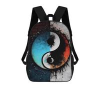 sinyumoney Graffiti Yin And Yang Sac À Dos Scolaire Pour Filles Et Garçons, Grande Capacité, Léger, Pour Enfants Et Étudiants 17inch