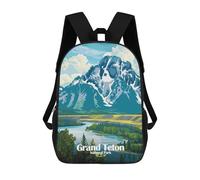 sinyumoney Grand Teton National Park Illustration Sacs À Dos Imprimés En 3D Pour Enfants, Sacs D'école Tendance Pour Garçons, Sacs De Voyage, Sacs Scolaires Pour Élèves Du Primaire 17inch