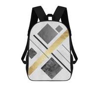 sinyumoney Gray And Gold Art 03 Sac À Dos Scolaire Pour Enfants Imprimé En 3D, Idéal Pour Les Voyages Et Les Lectures, Pour Les Garçons Et Les Élèves Du Primaire 17inch