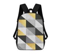 sinyumoney Gray And Gold Art 10 Sac À Dos Enfant Fille 3D, Sac D'école, Sac À Dos Pour Tout-petits, Sac À Dos Décontracté, Sac À Livres Tendance 17inch