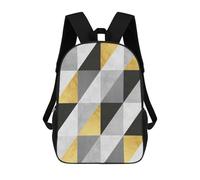 sinyumoney Gray And Gold Art A Sac À Dos Scolaire Imprimé En 3D Pour Garçons Et Filles, Sac À Dos Pour Ordinateur Portable Pour Enfants/étudiants/adultes 17inch