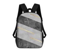 sinyumoney Gray And Gold Art J Sacs À Dos Imprimés En 3D Pour Enfants, Sacs D'école Tendance Pour Garçons, Sacs De Voyage, Sacs Scolaires Pour Élèves Du Primaire 17inch