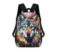sinyumoney Gray Wolf Banksy Graffiti Sacs À Dos Scolaires Pour Enfants, Sac D'école Imprimé En 3D Pour Garçons, Élèves Du Primaire Et Du Collège 17inch