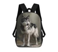 sinyumoney Gray Wolf Wildlife Art Print Sac À Dos Scolaire Pour Enfants, Imprimé En 3D, Tendance Et Décontracté, Pour Garçons, Élèves Du Primaire Et Du Collège 17inch