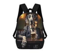 sinyumoney Great Dane in The Pub Sac À Dos Enfant Tendance Et Amusant, Sac À Dos Pour Garçons Et Adolescents, Sac D'école Imprimé En 3D Pour Garçons 17inch