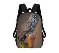 sinyumoney Great Gray Owl Sac À Dos Scolaire Enfant Tendance Et Décontracté, Sac À Dos Imprimé En 3D Pour Garçon, Grand Sac À Dos 17inch