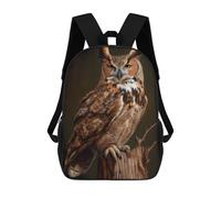 sinyumoney Great Horned Owl Sac À Dos Scolaire Imprimé En 3D, Sac À Dos Décontracté Pour Enfants, Sac D'école Imprimé En 3D Pour Garçons, Primaire Et Collège 17inch