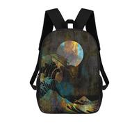 sinyumoney Great Wave, Abstract Art Sacs À Dos Pour Enfants, Sac D'école Imprimé En 3D, Cartable Pour Enfants, Sac De Voyage, Sac À Dos Garçon Fille, Sac D'école Pour Enfants 17inch
