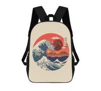 sinyumoney Great Wave Kanagawa Sacs À Dos Pour Enfants, Cartables Imprimés En 3D, Sacs À Dos Pour Élèves Du Primaire Et Du Collège (garçons Et Filles) 17inch