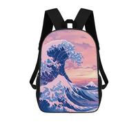 sinyumoney Great Wave Kanagawa Sacs À Dos Pour Enfants, Cartables, Sacs À Dos Scolaires Imprimés En 3D, Sacs À Dos De Voyage Tendance Pour Enfants (primaire, Collège) 17inch