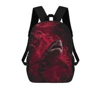 sinyumoney Great White Shark Attack Sacs À Dos Imprimés En 3D Pour Enfants 17inch Sacs À Dos Tendance Et Décontractés Pour La Journée, Sacs De Voyage, Sacs À Dos D'extérieur Pour Garçons Et Filles