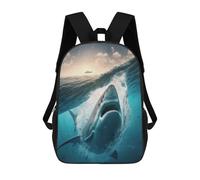 sinyumoney Great White Shark Attack Sacs À Dos Pour Enfants, Cartables Imprimés En 3D, Sacs À Dos Pour Élèves Du Primaire Et Du Collège (garçons Et Filles) 17inch