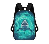 sinyumoney Great White Shark in Ocean Depths Sac À Dos Scolaire Imprimé En 3D, Sac À Dos Décontracté Pour Enfants, Sac D'école Imprimé En 3D Pour Garçons, Primaire Et Collège 17inch
