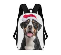 sinyumoney Greater Swiss Mountain Dog Wearing Santa Hat Sac À Dos Enfant, Cartable Imprimé En 3D Pour Garçons Et Adolescents 17inch
