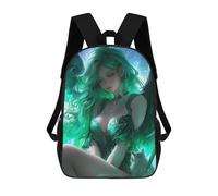 sinyumoney Green Angel Wings Fantasy Artwork Sac À Dos Scolaire Imprimé En 3D, Sac À Dos Tendance Pour Enfants, Sac À Dos Pour Garçons, Élèves Du Collège 17inch