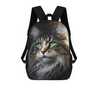 sinyumoney Green Eyes Maine Coon Sac À Dos Scolaire Pour Filles Et Garçons, Grande Capacité, Léger, Pour Enfants Et Étudiants 17inch