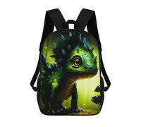 sinyumoney Green Spiky Lizard in Forest Sac À Dos, Cartable Imprimé En 3D, Sac À Goûter, Sac À Dos De Voyage, Sac À Dos Entre Amis, Sac À Dos Scolaire Pour Filles Et Garçons 17inch