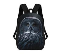 sinyumoney Grey Bart Owl Sacs À Dos 17 Pouces Pour Enfants, Sacs D'école Imprimés En 3D Pour Élèves Du Primaire Et Du Collège, Garçons Et Filles