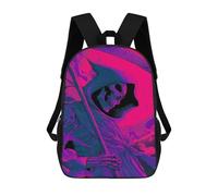 sinyumoney Grim Reaper in Purple And Blue Sacs À Dos, Sac À Dos Enfant, Sac D'école, Sac À Dos De Voyage Imprimé En 3D, Accessoire De Mode, Sac À Dos Imperméable Pour Enfants 17inch