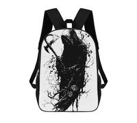 sinyumoney Grim Reaper with Axe Black And White Sacs À Dos Pour Enfants, Cartables Imprimés En 3D, Sacs À Dos Pour Élèves Du Primaire Et Du Collège (garçons Et Filles) 17inch