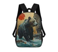 sinyumoney Grizzly Bear Sacs À Dos Scolaires Pour Enfants, Sac D'école Imprimé En 3D Pour Garçons, Élèves Du Primaire Et Du Collège 17inch