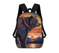 sinyumoney Grizzly Bear Style 2 Sac À Dos Enfant, Cartable, Sacs À Dos Scolaires Imprimés En 3D Pour Élèves Du Primaire Et Du Collège, Cadeau D'anniversaire Pour Adolescents 17inch