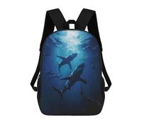 sinyumoney Group of Sharks Sac À Dos Imprimé En 3D Pour Enfants, Sac D'école Grande Capacité, Sac De Voyage, Sac À Livres, Sac À Dos Scolaire Pour Enfants 17inch