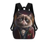 sinyumoney Grumpy Cat Fancy Suit Sacs À Dos Pour Enfants, Sac À Dos Scolaire Imprimé En 3D Pour Enfants, Sac À Dos De Voyage, Sac À Livres Pour Enfants 17inch Sac D'école