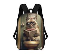 sinyumoney Grumpy Cat Reading Book-4 Sac À Dos Enfant, Cartable, Sacs À Dos Scolaires Imprimés En 3D Pour Élèves Du Primaire Et Du Collège, Cadeau D'anniversaire Pour Adolescents 17inch