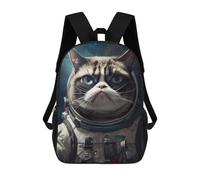 sinyumoney Grumpy Cat Space Astronaut Sacs À Dos Pour Enfants, Cartables Imprimés En 3D, Sacs À Dos Pour Élèves Du Primaire Et Du Collège (garçons Et Filles) 17inch