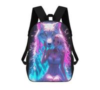 sinyumoney Guardian with Neon Wolf Sacs À Dos Scolaires Pour Garçons Et Filles, Sacs À Dos Décontractés Pour Le Sport, Sacs À Dos De Grande Capacité Pour L'école Primaire 17inch