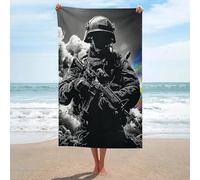 sinyumoney Guerrier dans l'ombre : Une odyssée Tactique. Serviette de Bain légère, Douce et absorbante, idéale pour la Plage ou la Maison. Taille Unique.