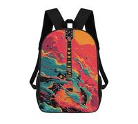 sinyumoney Guitar Art Print Music Poster Sacs À Dos Tendance Imprimés En 3D 17inch Sac D'école Décontracté Pour Enfants, Garçons, Élèves Du Primaire Et Du Collège