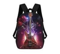 sinyumoney Guitar in Roses Sac À Dos, Cartable Imprimé En 3D, Sac À Goûter, Sac À Dos De Voyage, Sac À Dos Entre Amis, Sac À Dos Scolaire Pour Filles Et Garçons 17inch