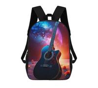 sinyumoney Guitar in Universe Sac À Dos Enfant Fille 3D, Sac D'école, Sac À Dos Pour Tout-petits, Sac À Dos Décontracté, Sac À Livres Tendance 17inch