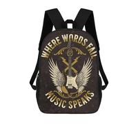 sinyumoney Guitar Music Inspiration Sac À Dos Scolaire Pour Enfants Imprimé En 3D, Idéal Pour Les Voyages Et Les Lectures, Pour Les Garçons Et Les Élèves Du Primaire 17inch
