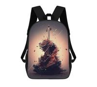 sinyumoney Guitar Music Sac À Dos Scolaire Imprimé En 3D Pour Enfants, Sac À Dos Garçon/fille, Sac De Voyage Pour Enfants 17inch