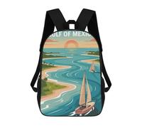 sinyumoney Gulf of Mexico Sailing Illustration Sac À Dos Enfant, Cartable Imprimé En 3D Pour Garçons Et Adolescents 17inch