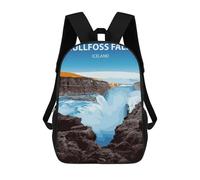sinyumoney Gullfoss Falls Iceland Art Sac À Dos Scolaire Imprimé En 3D, Sac À Dos Décontracté Pour Enfants, Sac D'école Imprimé En 3D Pour Garçons, Primaire Et Collège 17inch