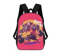 sinyumoney Gym Rat Cartoon Illustration Sacs À Dos Tendance Imprimés En 3D 17inch Sac D'école Décontracté Pour Enfants, Garçons, Élèves Du Primaire Et Du Collège