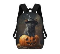 sinyumoney Halloween Black Cat Pumpkin Decor Sacs À Dos Décontractés Pour Enfants, Sacs D'école Pour Adolescents, Filles Et Garçons, Sacs À Dos Pour Livres 17inch