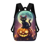 sinyumoney Halloween Black Cat Pumpkin Scene Sacs À Dos Pour Enfants, Sac À Dos Scolaire Imprimé En 3D Pour Enfants, Sac À Dos De Voyage, Sac À Livres Pour Enfants 17inch Sac D'école