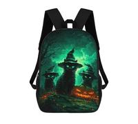 sinyumoney Halloween Black Cats with Jack-o'-Lanterns-1 Sac À Dos Scolaire Pour Enfants, Imprimé En 3D, Sac À Dos Tendance Pour Garçons, Élèves Du Primaire Et Du Collège 17inch