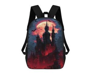 sinyumoney Halloween Castle with Full Moon -3 Sacs À Dos Pour Enfants, Sac À Dos Scolaire Imprimé En 3D Pour Enfants, Sac À Dos De Voyage, Sac À Livres Pour Enfants 17inch Sac D'école