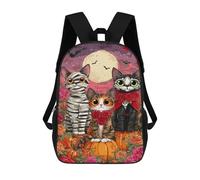 sinyumoney Halloween Cats with Pumpkins Sac À Dos Imprimé Pour Enfants, Sac D'école, Sac De Voyage Pour Adultes Et Enfants 17inch